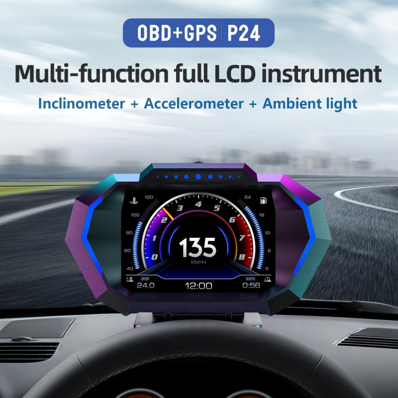 Car Hud Head Up Display Gps - OBD2 + GPS HUD P24 OBD