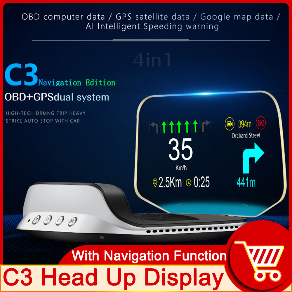 Obd2 Hud Speedometer Projector - HD OBD HUD C3 Plus OBD2