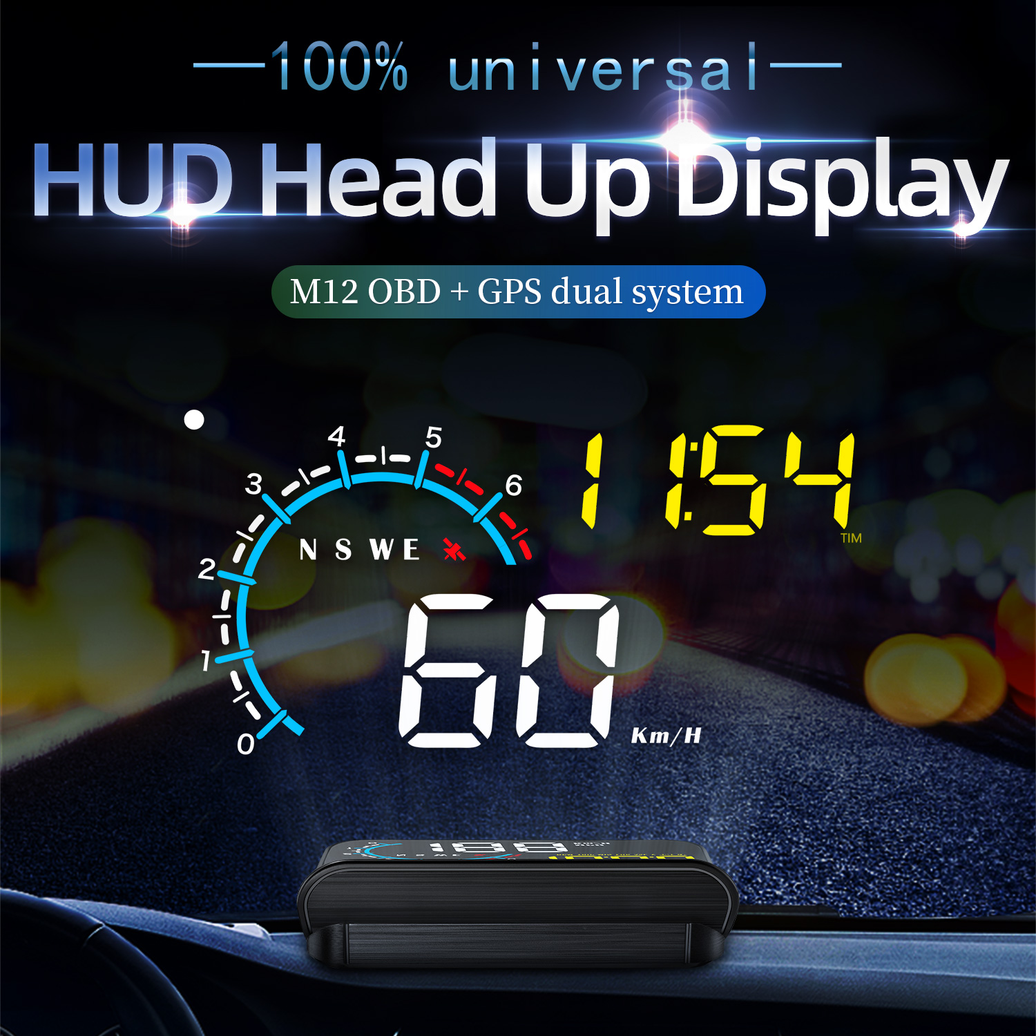 Hud Reflection Film Windshield - M12 OBD+GPS HUD Car Head Up