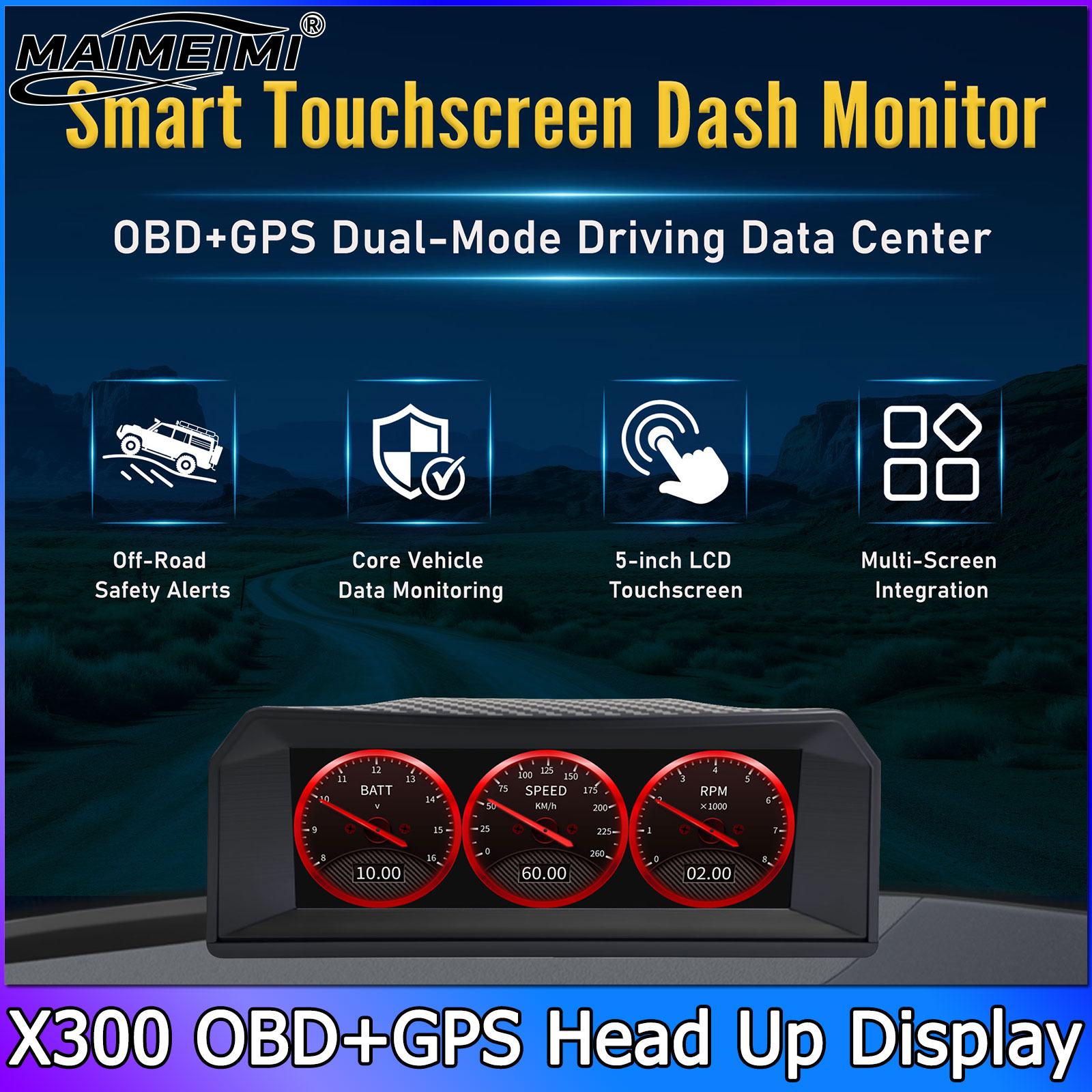 X300 Multifunctional Instrumen - Hud Obd2 Multi Function Alarm ulasan dan harga