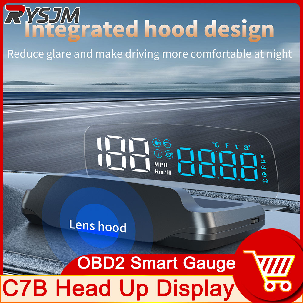 C7B OBD2 HUD Car Head Up Displ - Obd2 Hud Speedometer Projector ulasan dan harga