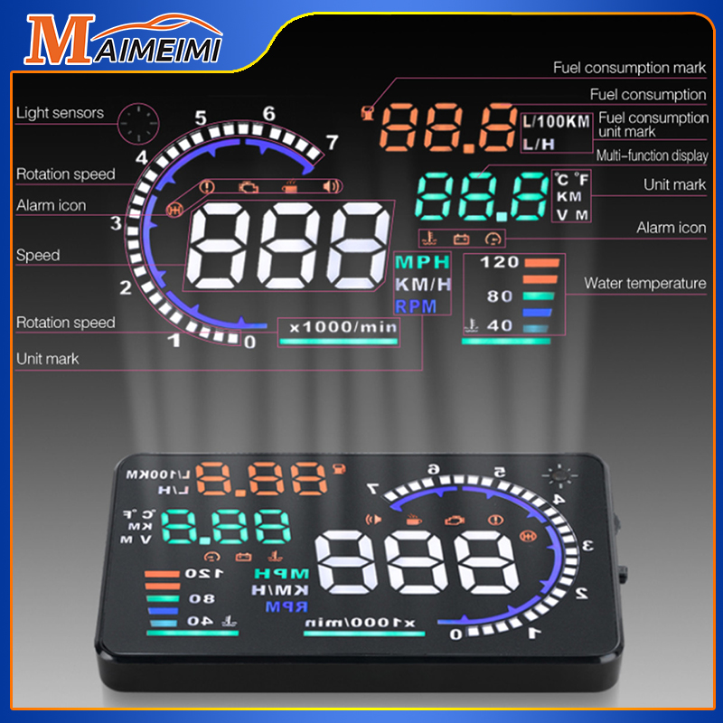 OBD2 HUD Car Head Up Display A - Obd2 Hud Speedometer Projector ulasan dan harga