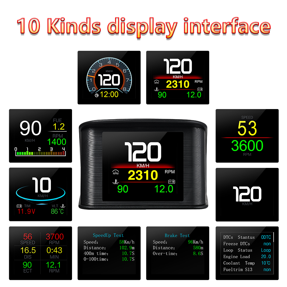 % HUD OBD2+GPS On-board Comput - Car Hud Head Up Display Gps ulasan dan harga