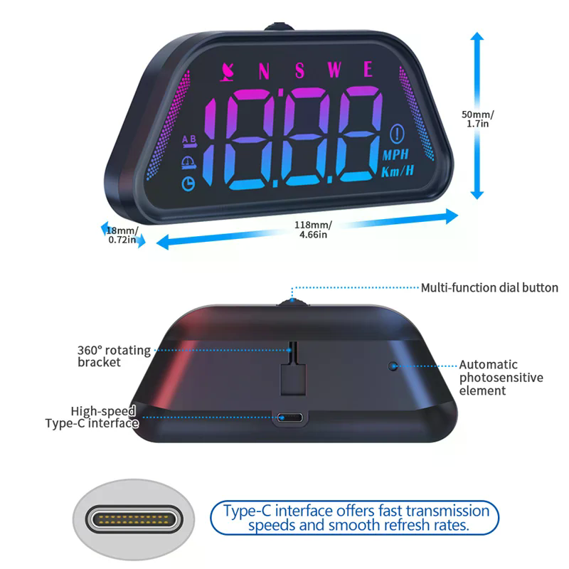 G23 Universal Digital GPS Spee - Hud Speedometer Digital Universal ulasan dan harga