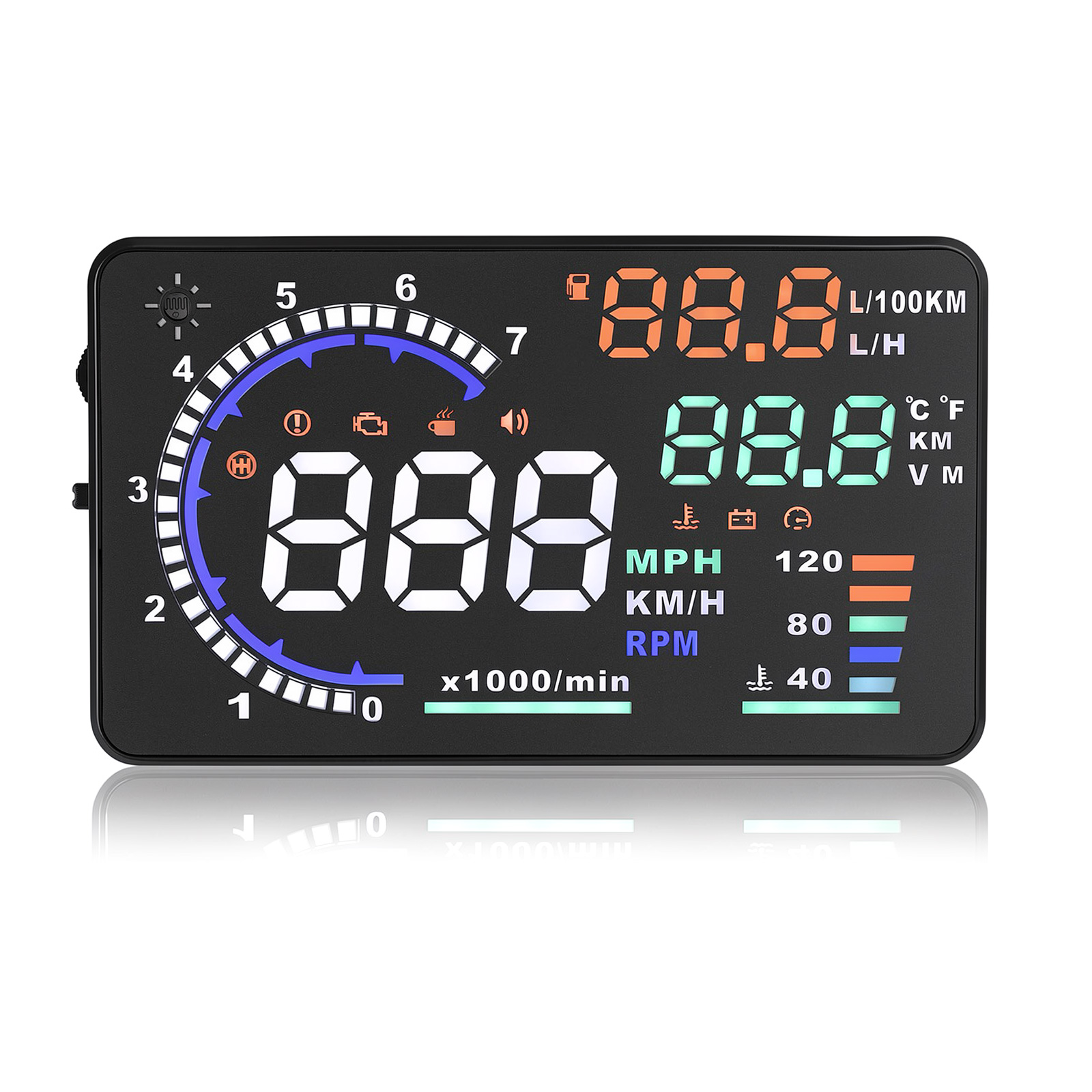 Windshield Projector A8 OBD HU - Obd2 Hud Speedometer Projector ulasan dan harga